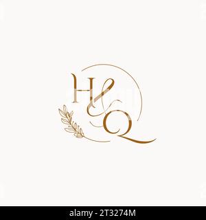 HQ initial wedding monogram logo design ideas Stock Vector