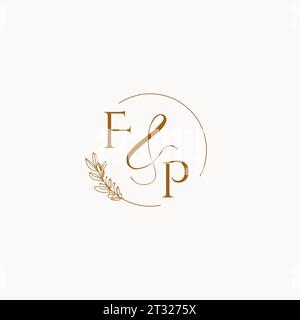 FP initial wedding monogram logo design ideas Stock Vector