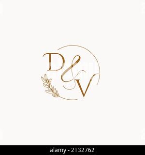 DV initial wedding monogram logo design ideas Stock Vector
