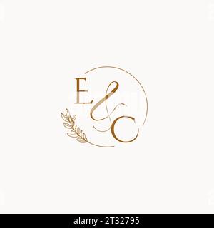 EC initial wedding monogram logo design ideas Stock Vector