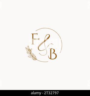 FB initial wedding monogram logo design ideas Stock Vector