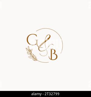 GB initial wedding monogram logo design ideas Stock Vector