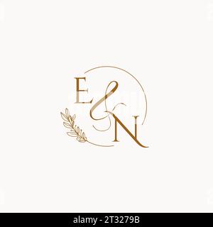 EN initial wedding monogram logo design ideas Stock Vector