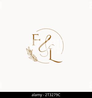 FL initial wedding monogram logo design ideas Stock Vector