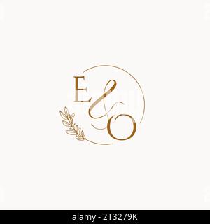 EO initial wedding monogram logo design ideas Stock Vector