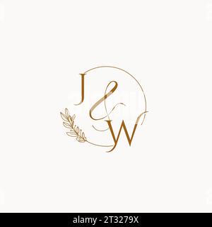 JW initial wedding monogram logo design ideas Stock Vector