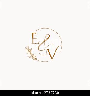 EV initial wedding monogram logo design ideas Stock Vector