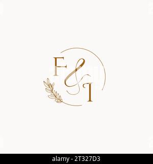 FI initial wedding monogram logo design ideas Stock Vector