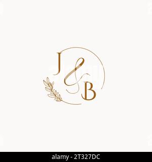 JB initial wedding monogram logo design ideas Stock Vector