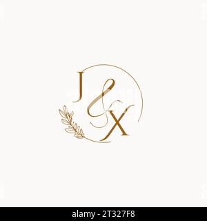 JX initial wedding monogram logo design ideas Stock Vector