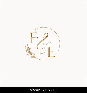 FE initial wedding monogram logo design ideas Stock Vector