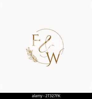 FW initial wedding monogram logo design ideas Stock Vector