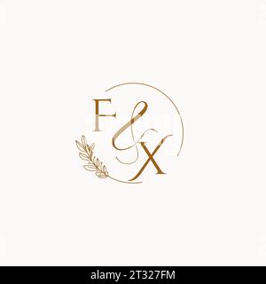 FX initial wedding monogram logo design ideas Stock Vector