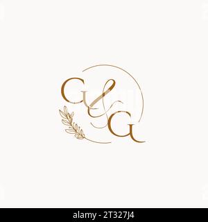 GG initial wedding monogram logo design ideas Stock Vector