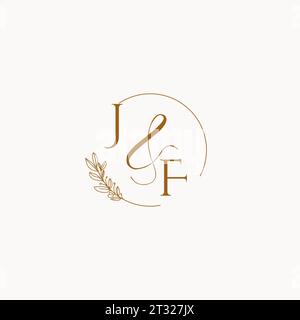 JF initial wedding monogram logo design ideas Stock Vector