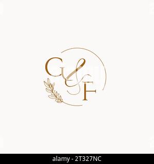 GF initial wedding monogram logo design ideas Stock Vector