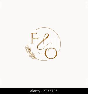 FO initial wedding monogram logo design ideas Stock Vector
