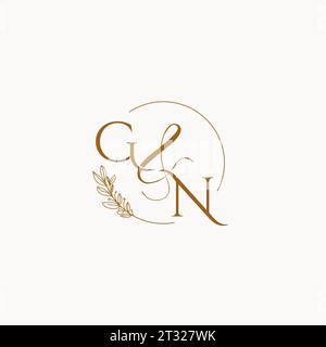 GN initial wedding monogram logo design ideas Stock Vector