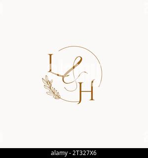 LH initial wedding monogram logo design ideas Stock Vector