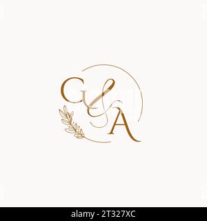 GA initial wedding monogram logo design ideas Stock Vector