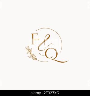 FQ initial wedding monogram logo design ideas Stock Vector