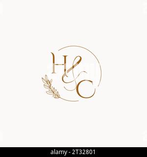 HC initial wedding monogram logo design ideas Stock Vector