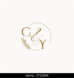 GY initial wedding monogram logo design ideas Stock Vector