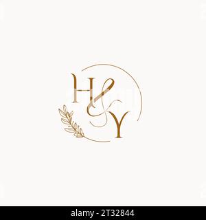 HY initial wedding monogram logo design ideas Stock Vector