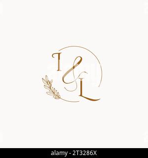 IL initial wedding monogram logo design ideas Stock Vector