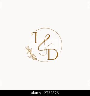 ID initial wedding monogram logo design ideas Stock Vector