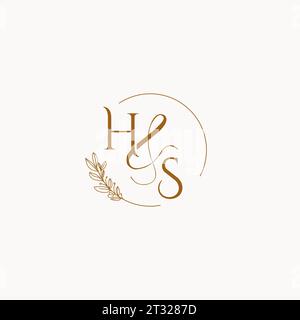 HS initial wedding monogram logo design ideas Stock Vector