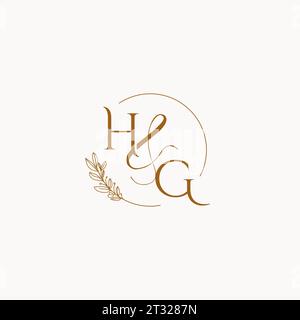 HG initial wedding monogram logo design ideas Stock Vector