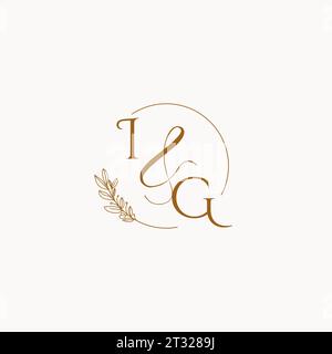 IG initial wedding monogram logo design ideas Stock Vector