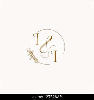 II initial wedding monogram logo design ideas Stock Vector