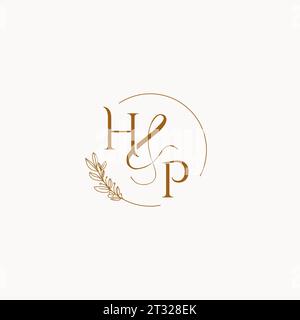 HP initial wedding monogram logo design ideas Stock Vector