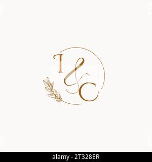 IC initial wedding monogram logo design ideas Stock Vector