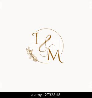 IM initial wedding monogram logo design ideas Stock Vector
