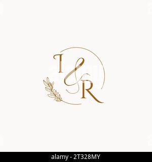 IR initial wedding monogram logo design ideas Stock Vector