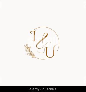 IU initial wedding monogram logo design ideas Stock Vector