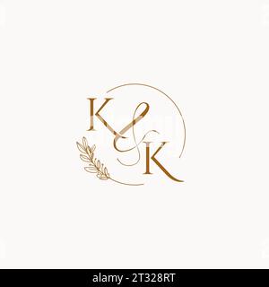 KK initial wedding monogram logo design ideas Stock Vector