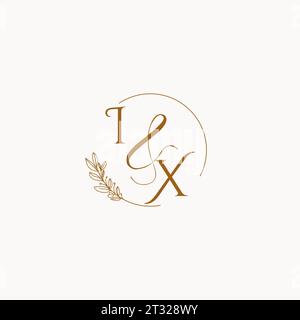 IX initial wedding monogram logo design ideas Stock Vector