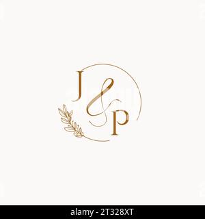 JP initial wedding monogram logo design ideas Stock Vector