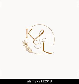KL initial wedding monogram logo design ideas Stock Vector