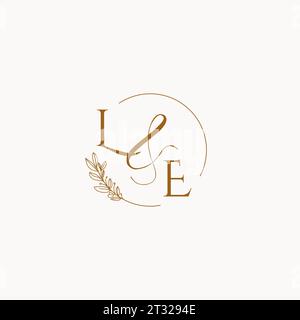 LE initial wedding monogram logo design ideas Stock Vector