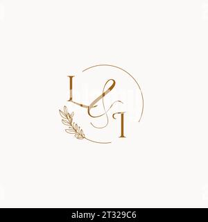 LI initial wedding monogram logo design ideas Stock Vector