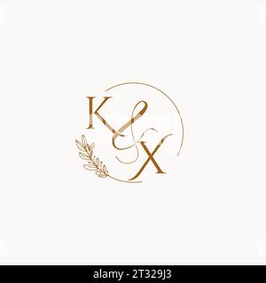KX initial wedding monogram logo design ideas Stock Vector