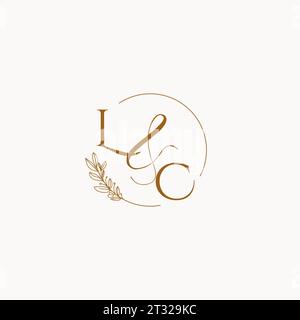 LC initial wedding monogram logo design ideas Stock Vector