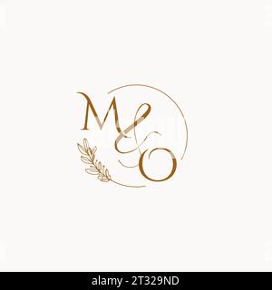 MO initial wedding monogram logo design ideas Stock Vector