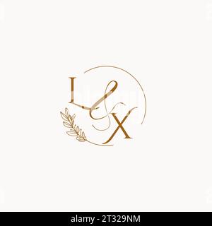 LX initial wedding monogram logo design ideas Stock Vector