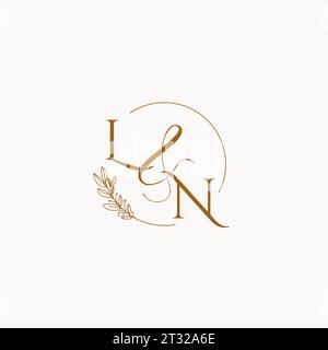 LN initial wedding monogram logo design ideas Stock Vector